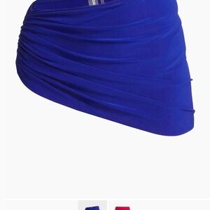 Blue Norma Kamali swimsuit bottom Skirt